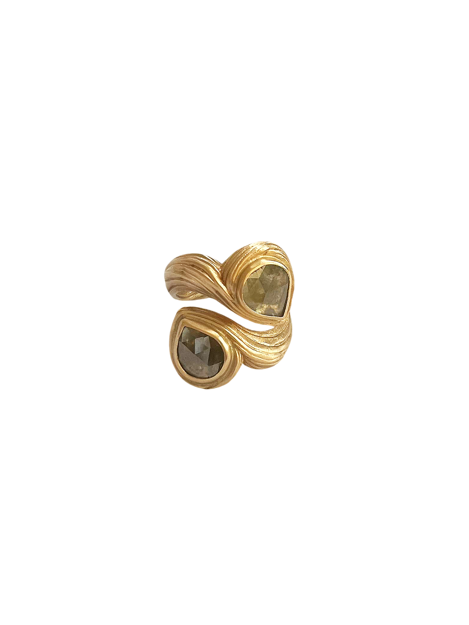 Mull ring with Yellow fancy slice rose cut diamonds